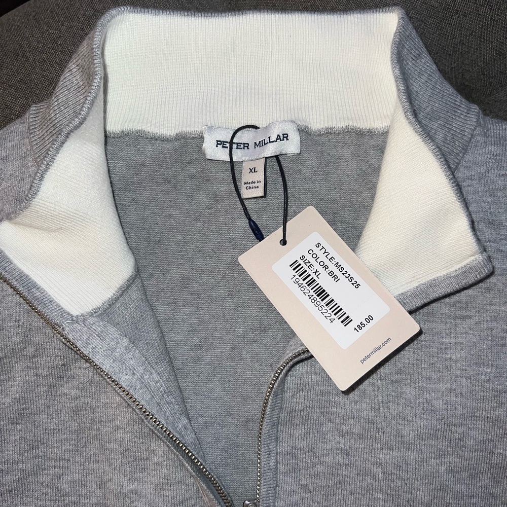 PETER MILLAR Crest Quarter-Zip Cotton Blend Sweater *BRAND NEW - with tags*